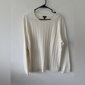 Talbots Ivory Cable Knit Sweater